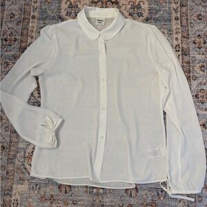 Sunday Best Aritzia Matte Pearl Button Up Blouse Medium